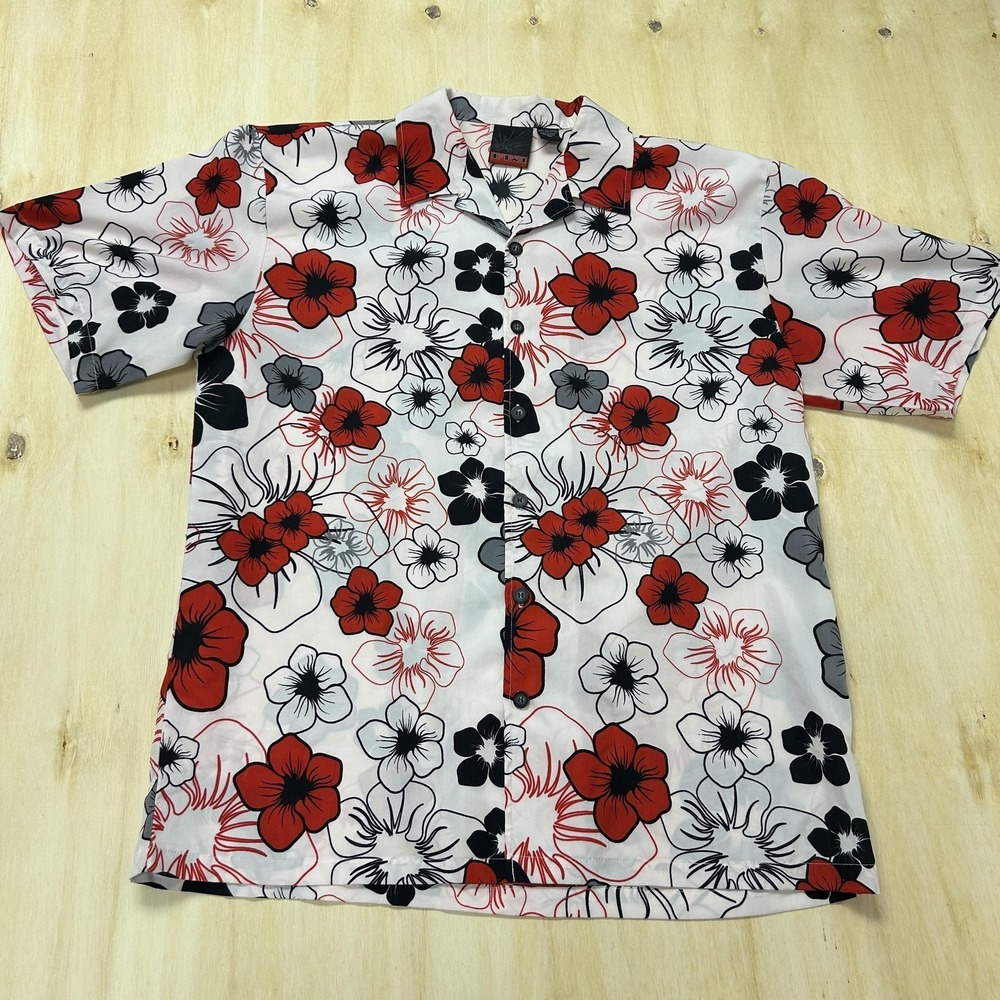 Vintage C-TWO Shirt Mens XL Multicolor Floral Hawaiian Short Sleeve Button Up